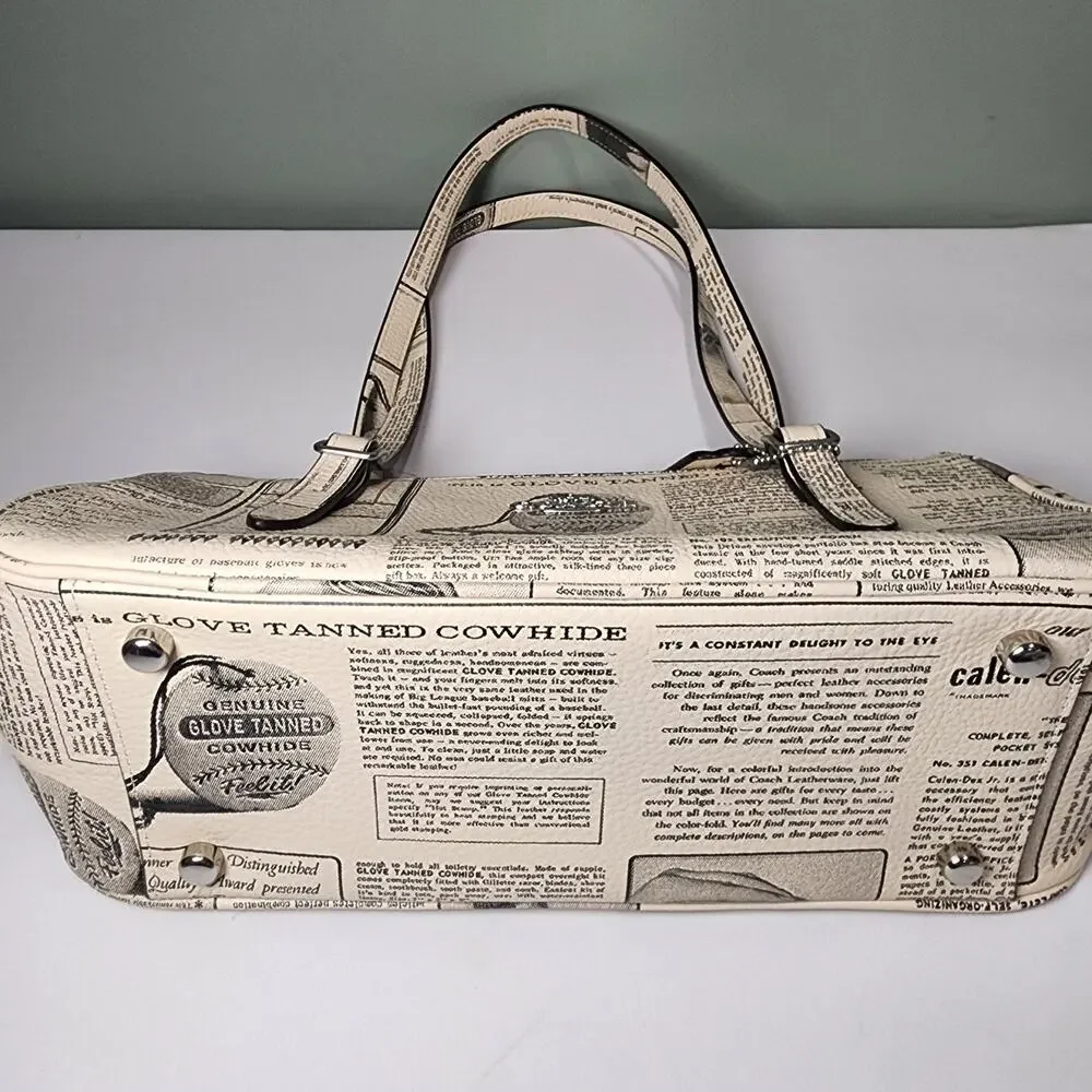 NWT Coach CDC11 Asher Shoulder Bag With Newspaper Print V2